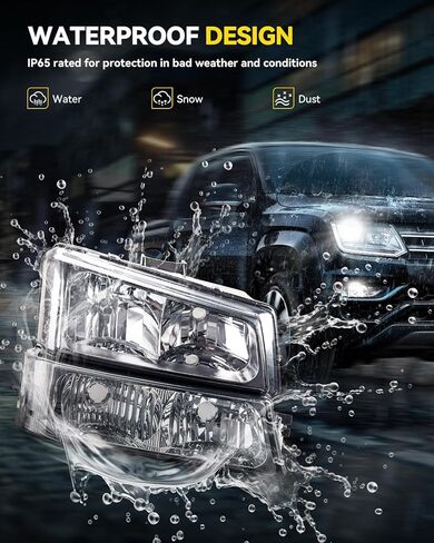 مجموعة المصابيح الأمامية Torchbeam متوافقة مع 1999-2002 Chevy Silverado 1500/2500 زوج Fornt Head Light متوافق مع 2001-2006 Tahoe OE Headlamp استبدال العنبر العاكس عدسة شفافة in Saudi Arabia
