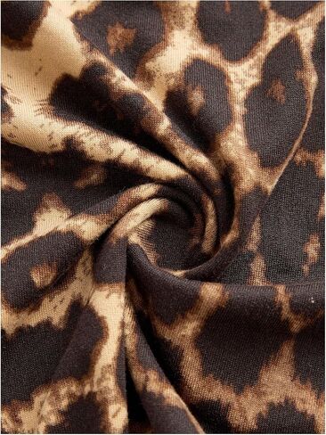 Floerns Women's Leopard Halter Deep V Neck Dress Layered Ruffle Gothic Y2k Mini Dress in Saudi Arabia