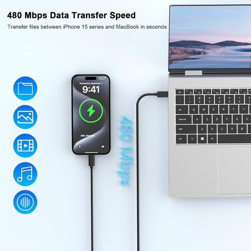 iPhone 16 Charger 10FT Fast Charging, 2 Pack PD 20W USB C Charger Fast Charging with 10FT Long USB C to C Charging Cable for iPhone 16/16 Plus/16 Pro/16 Pro Max/15/15 Plus/15 Pro/15 Pro Max in Saudi Arabia