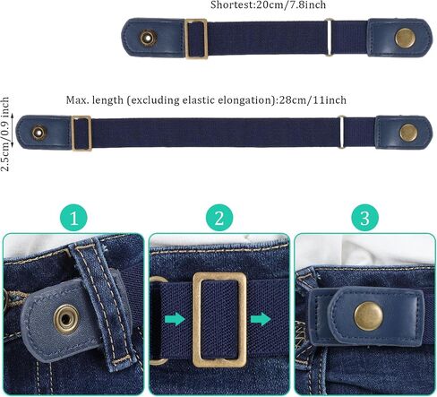 2 Pcs Buckle Free Belt Women Men, Elastic Comfortable Side Belt Bros Invisible Buckleless Belts for Women Men Jeans in Saudi Arabia