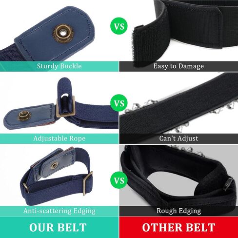 2 Pcs Buckle Free Belt Women Men, Elastic Comfortable Side Belt Bros Invisible Buckleless Belts for Women Men Jeans in Saudi Arabia