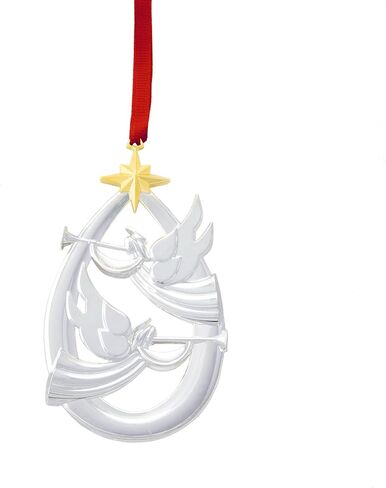 Nambe Holy Family Ornament - Silver & Gold-Plated Nativity Scene Christmas Decoration, Celebrate The Birth of Jesus with This Religious Ornament for Christian Christmas Tree Décor in Kuwait
