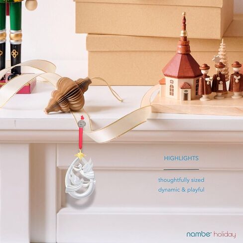 Nambe Holy Family Ornament - Silver & Gold-Plated Nativity Scene Christmas Decoration, Celebrate The Birth of Jesus with This Religious Ornament for Christian Christmas Tree Décor in Kuwait