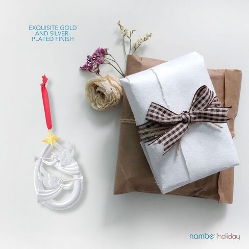 Nambe Holy Family Ornament - Silver & Gold-Plated Nativity Scene Christmas Decoration, Celebrate The Birth of Jesus with This Religious Ornament for Christian Christmas Tree Décor in Kuwait