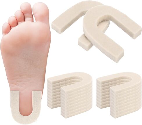 Pangda 24 Pcs Horseshoe Heel Pads for Feet Shoes Adhesive Felt Cushion Pads for Women Men Reduce Heel Spur Relief Pressure Comfort Wear Universal One Size Fits All, 1/4 Inch Thick in Saudi Arabia