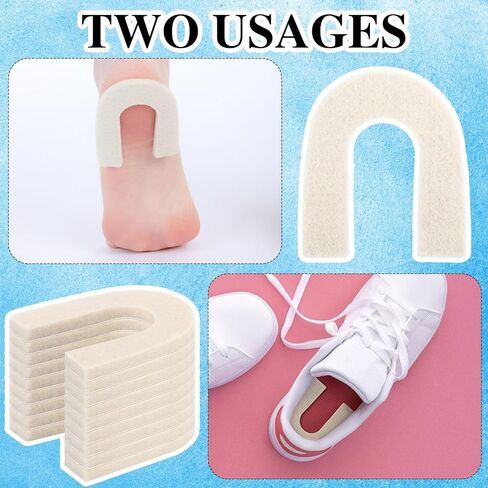 Pangda 24 Pcs Horseshoe Heel Pads for Feet Shoes Adhesive Felt Cushion Pads for Women Men Reduce Heel Spur Relief Pressure Comfort Wear Universal One Size Fits All, 1/4 Inch Thick in Saudi Arabia