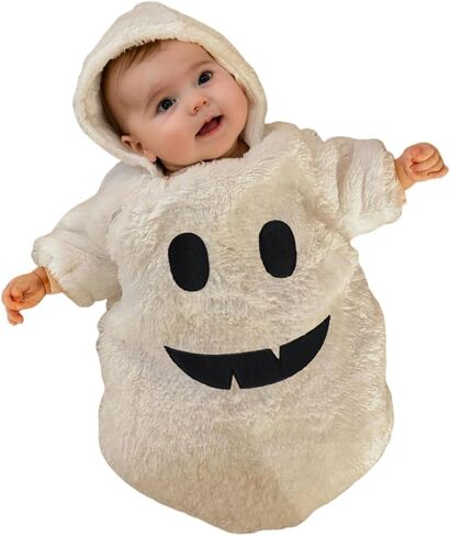 ملابس الهالوين للأطفال البنات والأولاد أزياء الأشباح بأكمام طويلة وقلنسوة من قطعة واحدة بدلة رومبير للخريف والشتاء in Kuwait