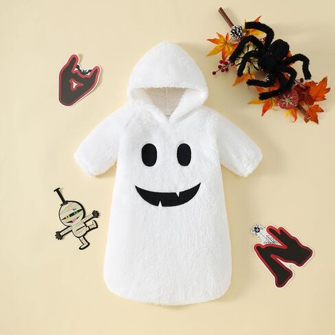 ملابس الهالوين للأطفال البنات والأولاد أزياء الأشباح بأكمام طويلة وقلنسوة من قطعة واحدة بدلة رومبير للخريف والشتاء in Kuwait