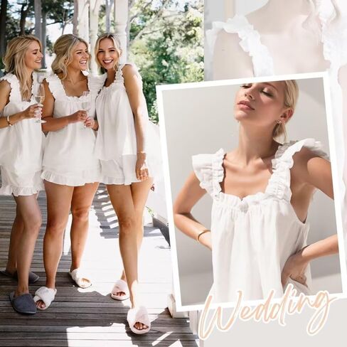 Soft 2-Piece Pajama Set with Ruffle Trim, Tank and Shorts for Women in Saudi Arabia