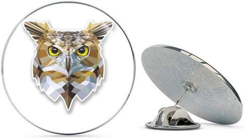 Abstract Owl Round Metal 0.75" Lapel Pin Hat Shirt Pin Tie Tack Pinback in Saudi Arabia