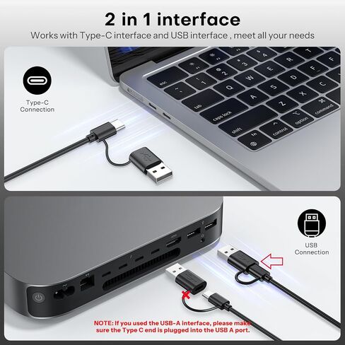 OMOTON Wired Keyboard and Mouse Compatible with Mac, with Dual Interface (Type-C and USB) Keyboard Compatible with MacBook Pro/Air, iMac, Mac mini/Pro Laptop in Kuwait
