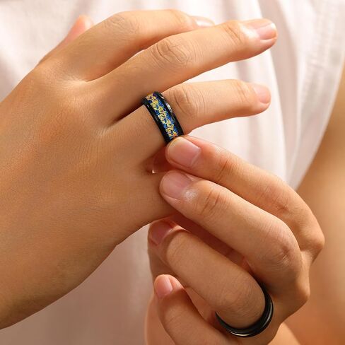 9Pcs Stainless Steel Band Rings for Men Women Cool Fidgetpinning Chain Ring Anxiety Relief Fashionimple Wedding Engagement Blacket in Saudi Arabia