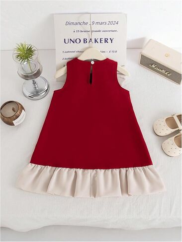 GORGLITTER Girl's Bow Short Dresses Cute Ruffle Sleeveless Pearl Princess Summer Casual Party Flowy Skater Tank Dress in Saudi Arabia