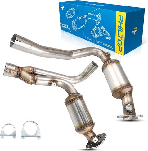 PHILTOP Front Catalytic Converter Stainless Steel Direct-Fit Replacement For 2004-2010 Dakota 3.7, 2004-2007 Dakota 4.7L, 2006-2009 Raider 3.7/4.7L Replace 50209, 645428, 20389 (EPA Compliant) in Saudi Arabia