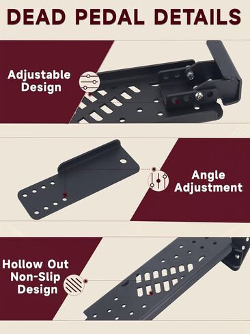 دواسة ميتة لسيارة جيب رانجلر JL - دواسة قدم ميتة جانبية للسائق، دواسة معدنية ميتة متوافقة مع جيب رانجلر JL/جلاديتور JT 2018 2019 2020 2021 2022 2023 2024 (باستثناء 4xe) in Kuwait