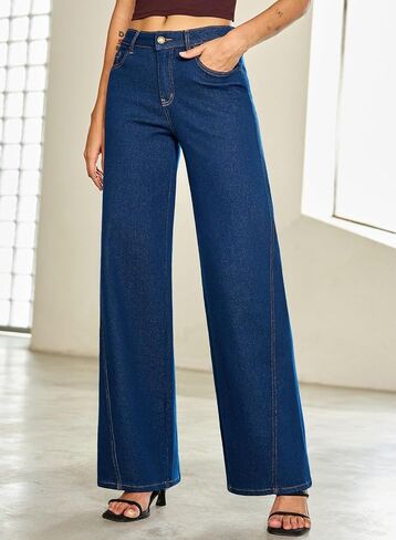 Sidefeel Women's Baggy Wide Leg Jeans High Waisted Straight Leg 2025 Fall Outfits Denim Pants in Saudi Arabia