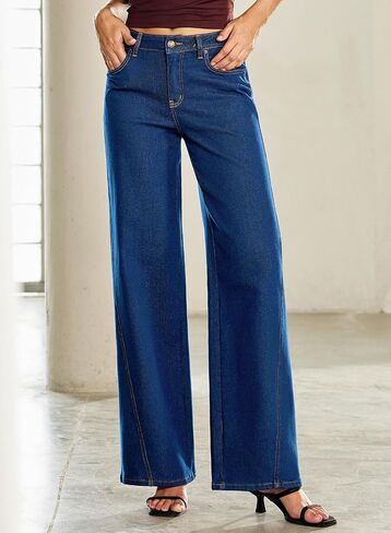 Sidefeel Women's Baggy Wide Leg Jeans High Waisted Straight Leg 2025 Fall Outfits Denim Pants in Saudi Arabia