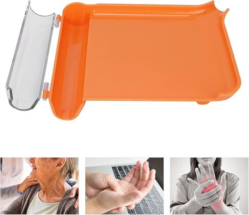Counting Tray, Counter with Spatula Counting Tray Orange Non Clean Pills Dispenser Tray with Spatula Transparent Lid Vitamin C E Counter Tablet Count in Saudi Arabia