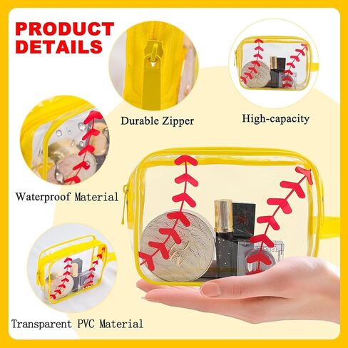 16PCS Softball Cosmetic Bag - Softball Gift Accessories Bags Goodie Snack Makeup Bag，Waterproof Softball Clear PVC Travel Bag,Toiletry Zipper Pouch Organizer,Softball Team Gifts for Girls Team Player in Kuwait
