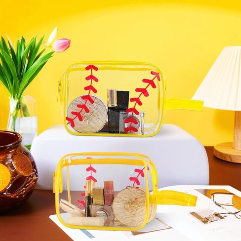 16PCS Softball Cosmetic Bag - Softball Gift Accessories Bags Goodie Snack Makeup Bag，Waterproof Softball Clear PVC Travel Bag,Toiletry Zipper Pouch Organizer,Softball Team Gifts for Girls Team Player in Kuwait