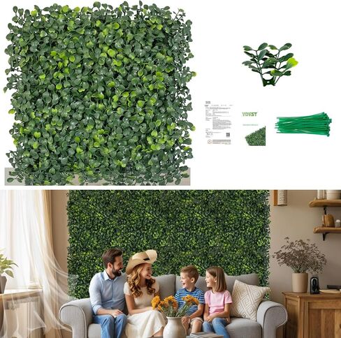 Grass Wall Panels,10" X 10" 12Pcs UV-Anti Boxwood Panels,No Fade Artificial Grass Wall Greenery Backdrop for Indoor Outdoor Privacy,Birthday Wedding Party Decor,Green Wall Decor(8.33 SQFT) in Saudi Arabia