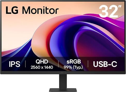 LG 32U631A-B 32-inch QHD (2560 x 1440) IPS Computer Monitor, 100Hz, 5ms, HDR10, Reader Mode, Flicker Safe, HDMI, USB Type-C 15W PD, Black in Kuwait