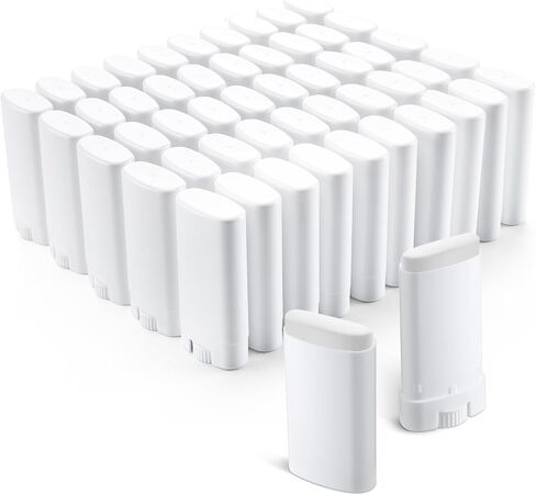 Wesiti 100 Pcs Plastic Empty Deodorant Containers 1/2 oz Travel Deodorant 15ml Refillable Containers Tubes Oval Lip Balm Tubes for Lip Balm DIY (White) in Saudi Arabia