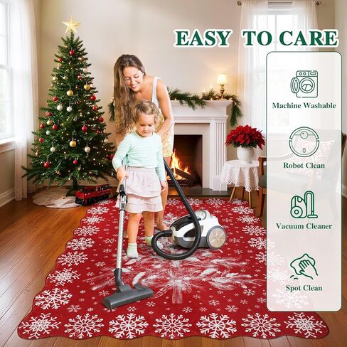 Homcomoda Christmas Area Rug 5x8 Clearance Red Washable Rugs for Living Room Non Slip Printed Bedroom Rugs 5x8 Accent Rug for Bedroom Entryway Dining Room Christmas Decor in Kuwait