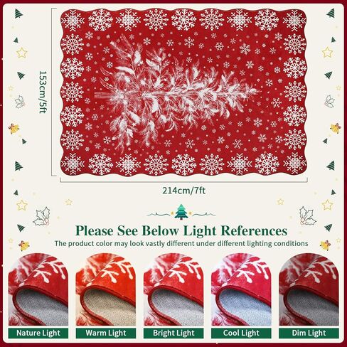 Homcomoda Christmas Area Rug 5x8 Clearance Red Washable Rugs for Living Room Non Slip Printed Bedroom Rugs 5x8 Accent Rug for Bedroom Entryway Dining Room Christmas Decor in Kuwait