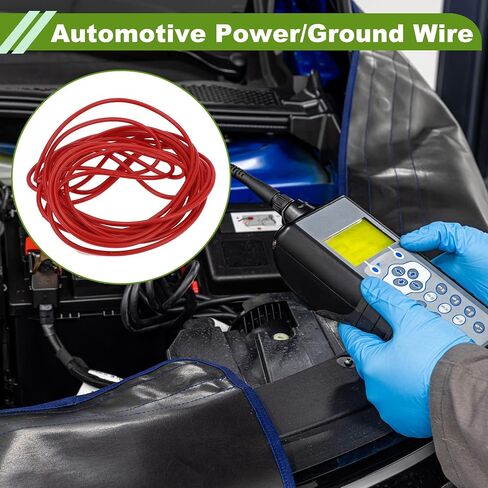 سلك سلك الأرضي الأسلاك الأرضية 300 سم Red TC 1 PCS 8AWG معزول تمامًا وذات جاكيت السترة اللمسات الناعمة ، والسيارات ، ومكبرات الصوت العالمية in Kuwait