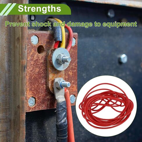 سلك سلك الأرضي الأسلاك الأرضية 300 سم Red TC 1 PCS 8AWG معزول تمامًا وذات جاكيت السترة اللمسات الناعمة ، والسيارات ، ومكبرات الصوت العالمية in Kuwait