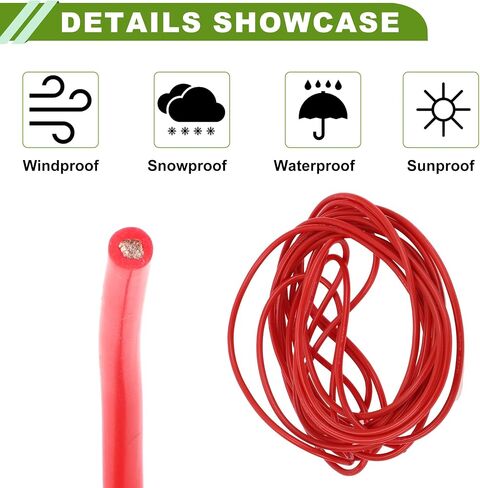 سلك سلك الأرضي الأسلاك الأرضية 300 سم Red TC 1 PCS 8AWG معزول تمامًا وذات جاكيت السترة اللمسات الناعمة ، والسيارات ، ومكبرات الصوت العالمية in Kuwait