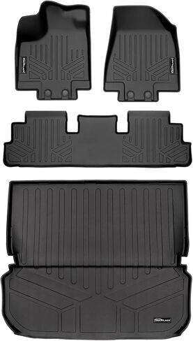 SMARTLINER Custom Fit Floor Mats 2 Rows and Cargo Liner Behind 2nd Row Set Compatible with 2022-2025 Infiniti QX60 in Saudi Arabia