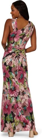 Adrianna Papell Womens Asymmetric Metallic Gown in Saudi Arabia