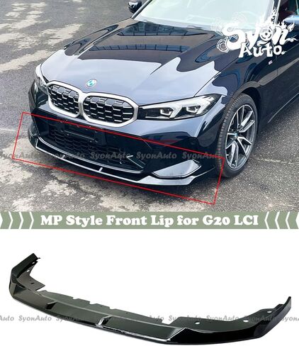 FITS 2023+ BMW G20 LCI 330i M340i MP STYLE GLOSS BLACK FRONT BUMPER LIP SPLITTER in Saudi Arabia