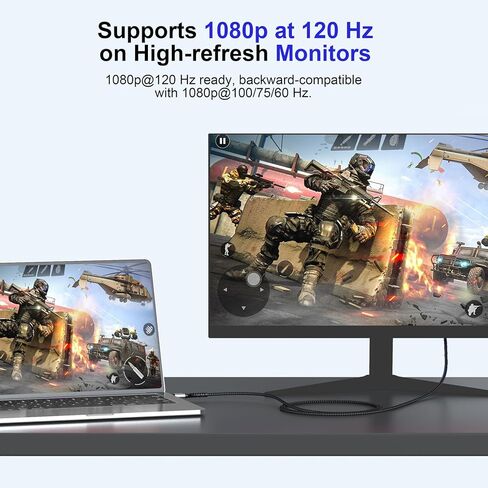 USB C to HDMI Cable 3ft, 4K@30Hz/1080P@120Hz Monodirectional Type C (Thunderbolt 3/4 Compatible) to HDMI Cord for MacBook Pro/Air, iPhone 16/15, iPad, Mac mini, Laptop, Phone, Monitor, TV, Projector in Kuwait