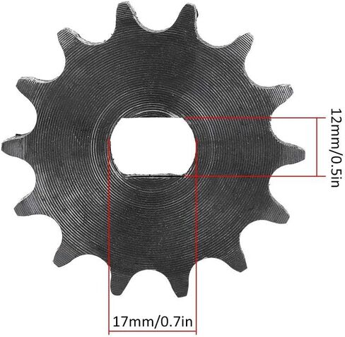 Keenso Chain Sprocket Gear,14 Tooth Sprocket Pinion Gear 428 Metal Chain Sprocket for Electric Scooter 12x17mm in Saudi Arabia