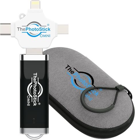 ThePhotoStick® Omni 32GB + Protective Case | Secure Photo & Video Backup and Transfer | Digital File Organization | USB & Multiport Connection for Phones, Tablets and Computers | Water Resistant Case in Kuwait