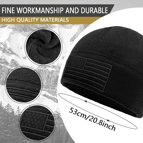 American Fleece Watch Cap, American Flag Tactical Beanie for Boys Men's Warm Winter Hat Beanie in Kuwait