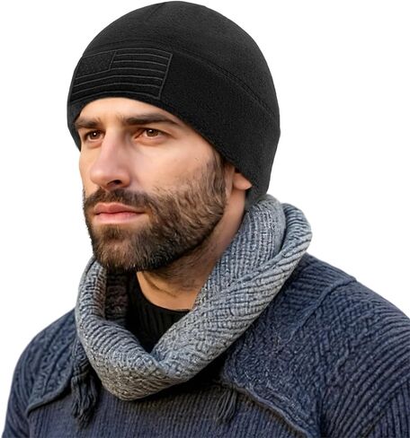 American Fleece Watch Cap, American Flag Tactical Beanie for Boys Men's Warm Winter Hat Beanie in Kuwait