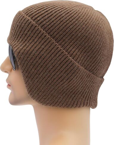 ZLYC Men's Winter Beanie Hat with Earflap Fashion Outdoor Warm Knit Daily Skull Cap in Saudi Arabia