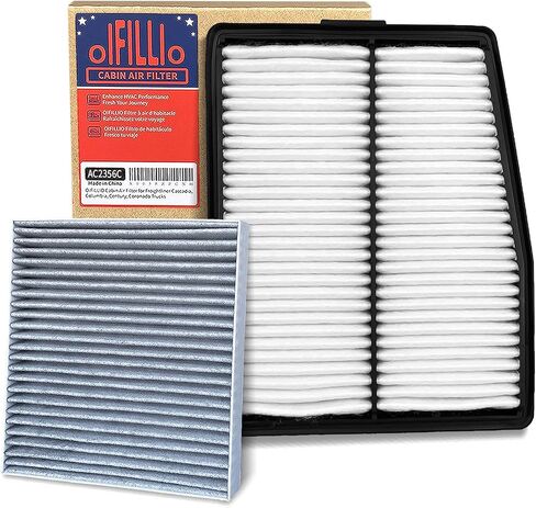 Cabin Engine Air Filter for Tucson(2022-2024), Santa Fe (2021-2024), Sorento(21-24), Sonata (20-23), Santa Cruz (22-24), Sport-age (2023), K5 (21-24), 97133L1000&28113L1000, not for hybrid in Kuwait