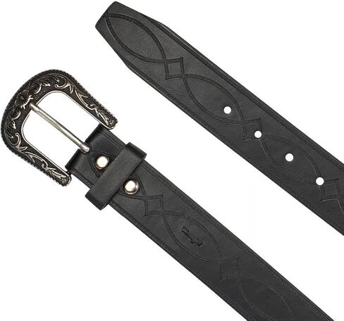 حذاء Wrangler للرجال مقاس 38 مم بنمط غرز مع حزام بإبزيم محفور بالزهور in Saudi Arabia