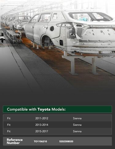 YHTAUTO المصد الخلفي تعزيز تأثير شريط الصلب متوافق مع تويوتا سيينا 2011-2017، شعاع تعزيز شريط الوجه الوفير in Kuwait