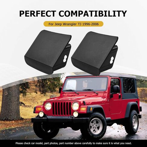Bacar Front Bumper End Caps 55078138AA Bumper Plug Bumpers Cover 2Pcs for Jeep Wrangler TJ 96-06 ABS Black in Saudi Arabia