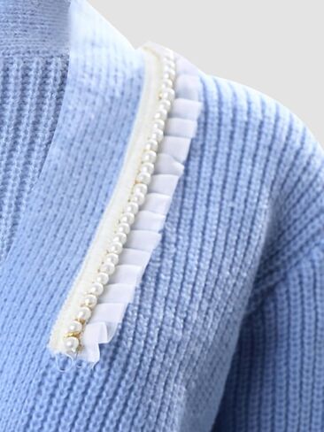 CHICME Cardigan for Women 2025 V Neck Long Sleeve Pearl Beaded Knitted Cardigan Sweaters in Saudi Arabia