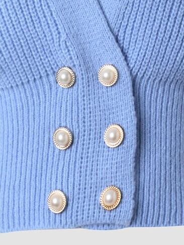 CHICME Cardigan for Women 2025 V Neck Long Sleeve Pearl Beaded Knitted Cardigan Sweaters in Saudi Arabia