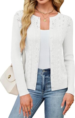 Blooming Jelly Women's Cardigan Sweaters Lightweight Cable Knit Ribbed Cardigans 2025 Fall Button Down Sweater Tops in Kuwait