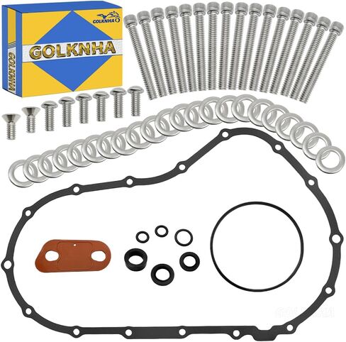304 Stainless Steel Clutch Primary Cover Bolt Kit, Seal and O-Ring Kit for Harley Sportster 1200 883, Low Roadster Iron Supe Forty Eight OEM #41191-74A 943 4820A in Saudi Arabia