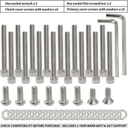 304 Stainless Steel Clutch Primary Cover Bolt Kit, Seal and O-Ring Kit for Harley Sportster 1200 883, Low Roadster Iron Supe Forty Eight OEM #41191-74A 943 4820A in Saudi Arabia